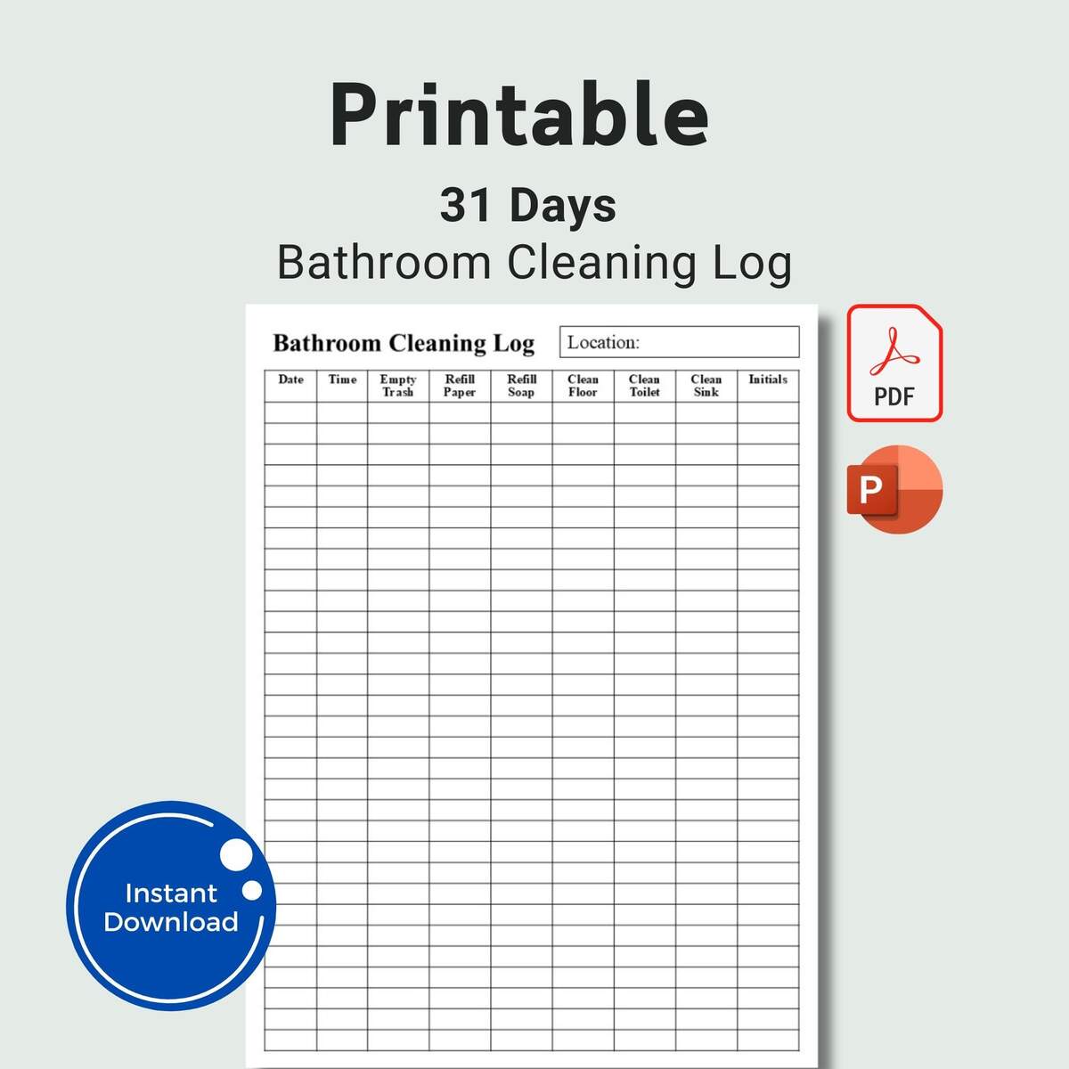 Printable Restroom Cleaning Log 31 Day Bathroom Checklist Workplace Employee Bathroom Cleaning Record Office Facility Log PDF PPTX Etsy Printable Restroom Cleaning Log 31 Day Bathroom Checklist Workplace Employee Bathroom Cleaning Record Office Facility Log PDF PPTX Etsy