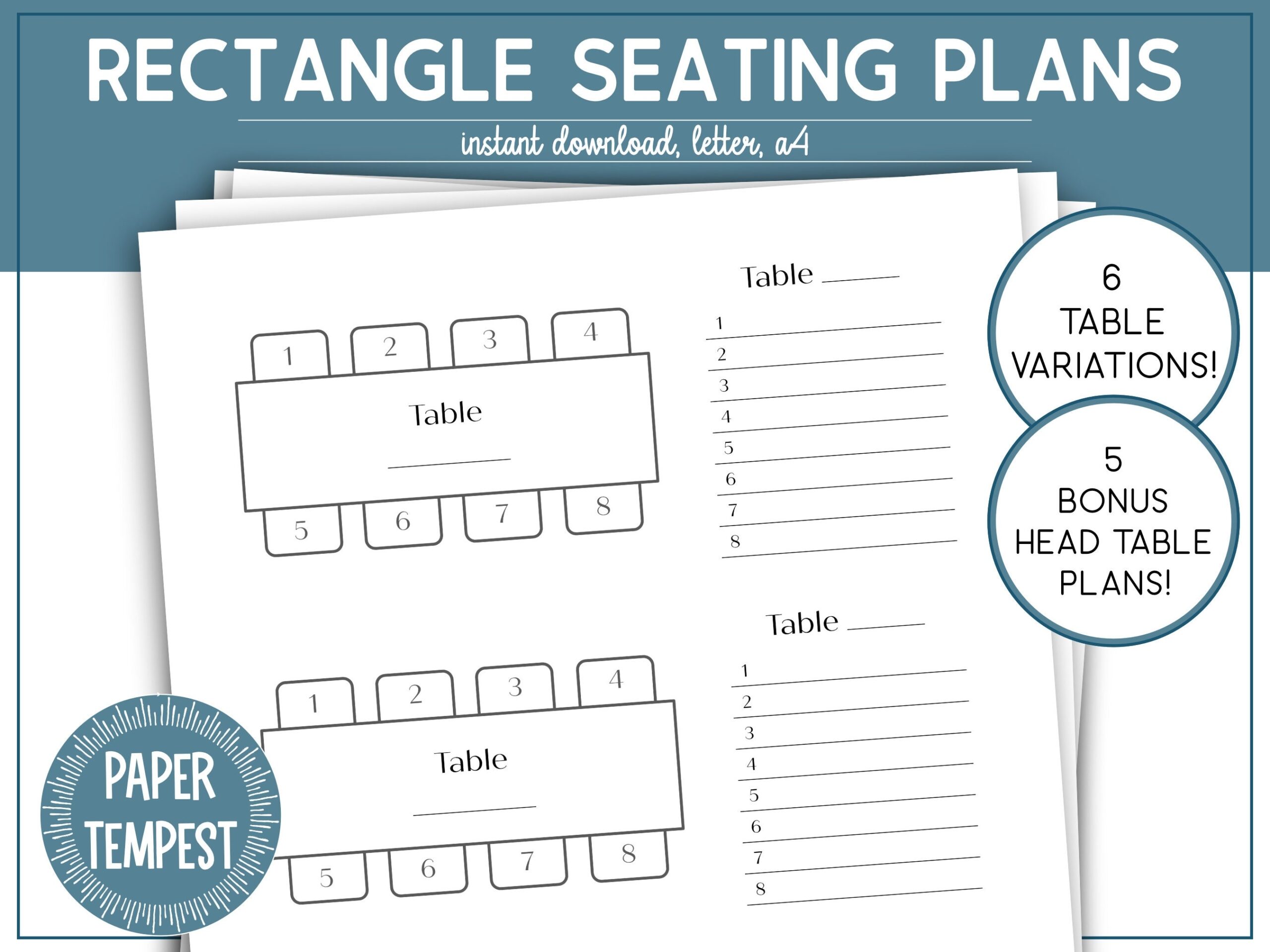 Printable Wedding Seating Chart Template Rectangular Table Seating Planner Event Table Seating Arrangement Head Table Plans Seat Map Etsy Finland