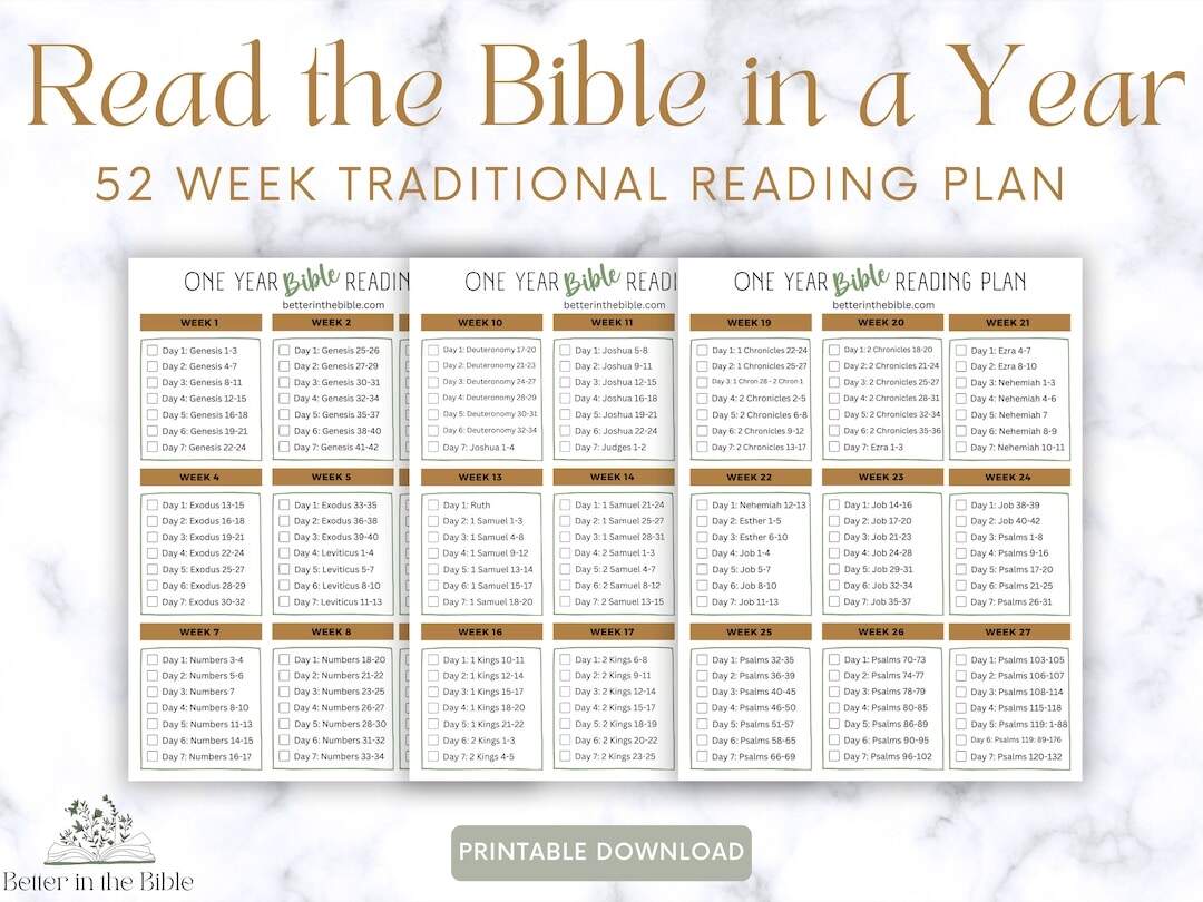Read Your Bible In A Year Plan