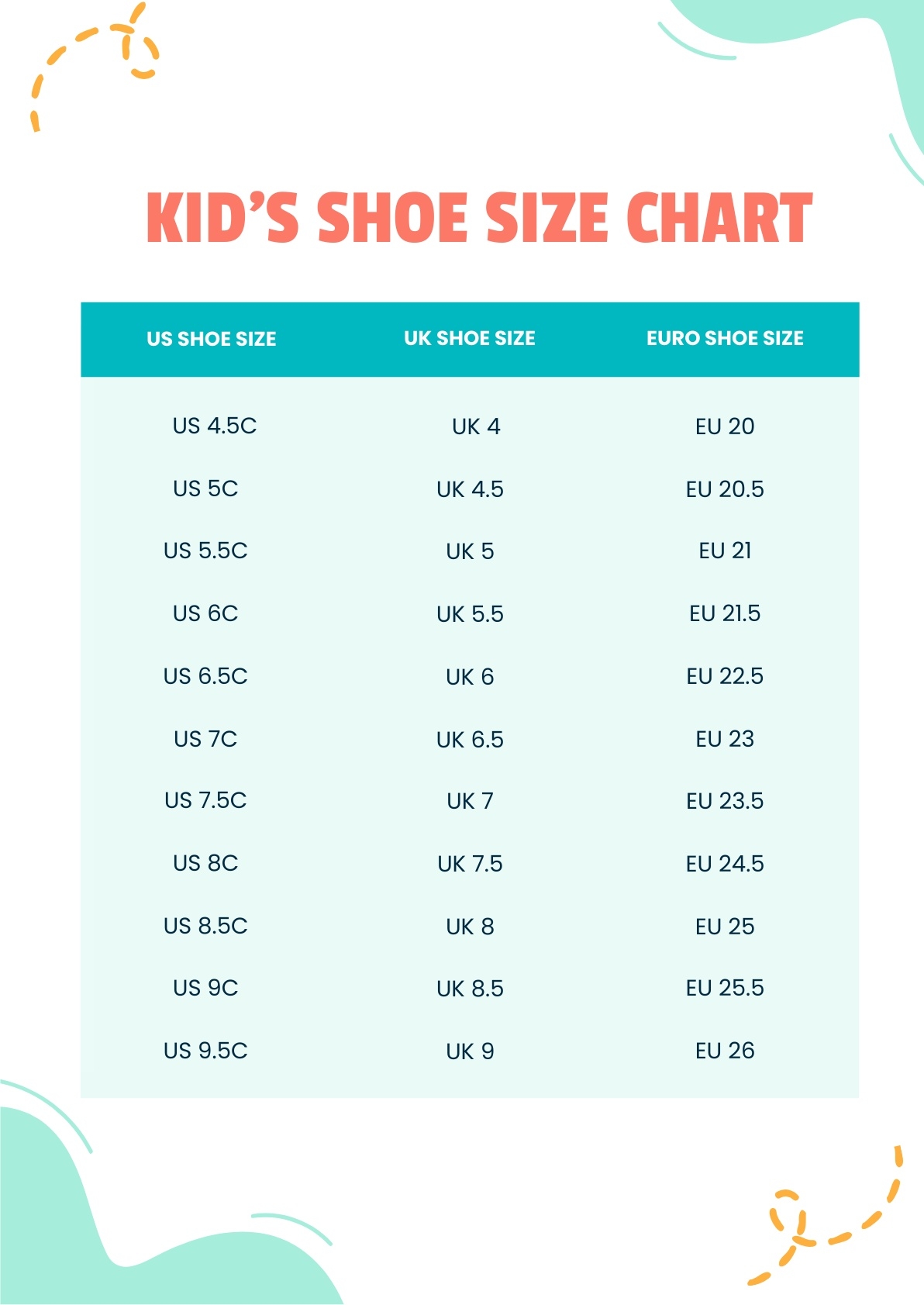 Shoe Sizer Printable Shoe Size Chart Printable Shoe Conversion Chart Printable Shoe Sizing Chart Youth