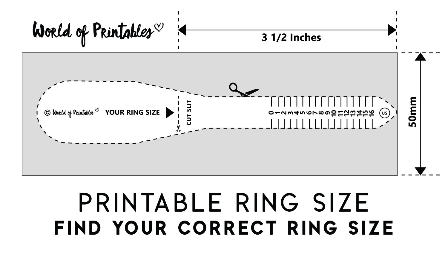 Sizing Chart Printable Ring Sizer For Women Sizing Chart Printable Actual Size Ring Sizer Actual Printable