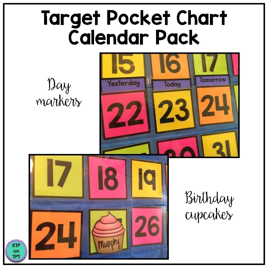Target Pocket Chart Calendar Pack By KTPonTPT TPT