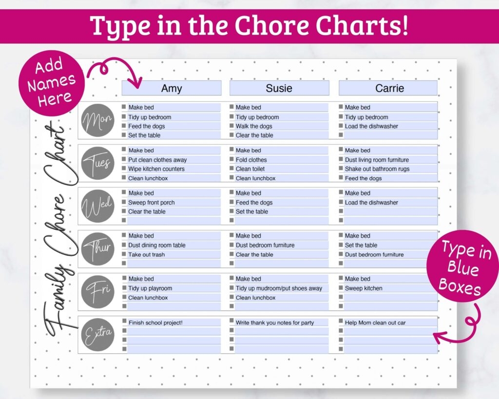 The Family Chore Chart Printable That Helps Keep A Clean House The Family Chore Chart Printable That Helps Keep A Clean House