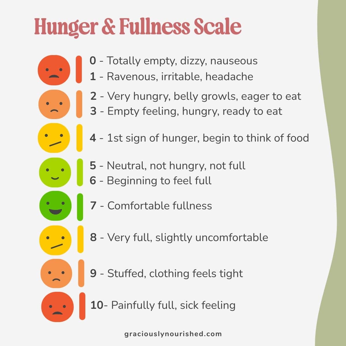 Hunger Fullness Scale For Dietitians Teacher Education Material Nutrition Handouts Dietitian Materials Etsy