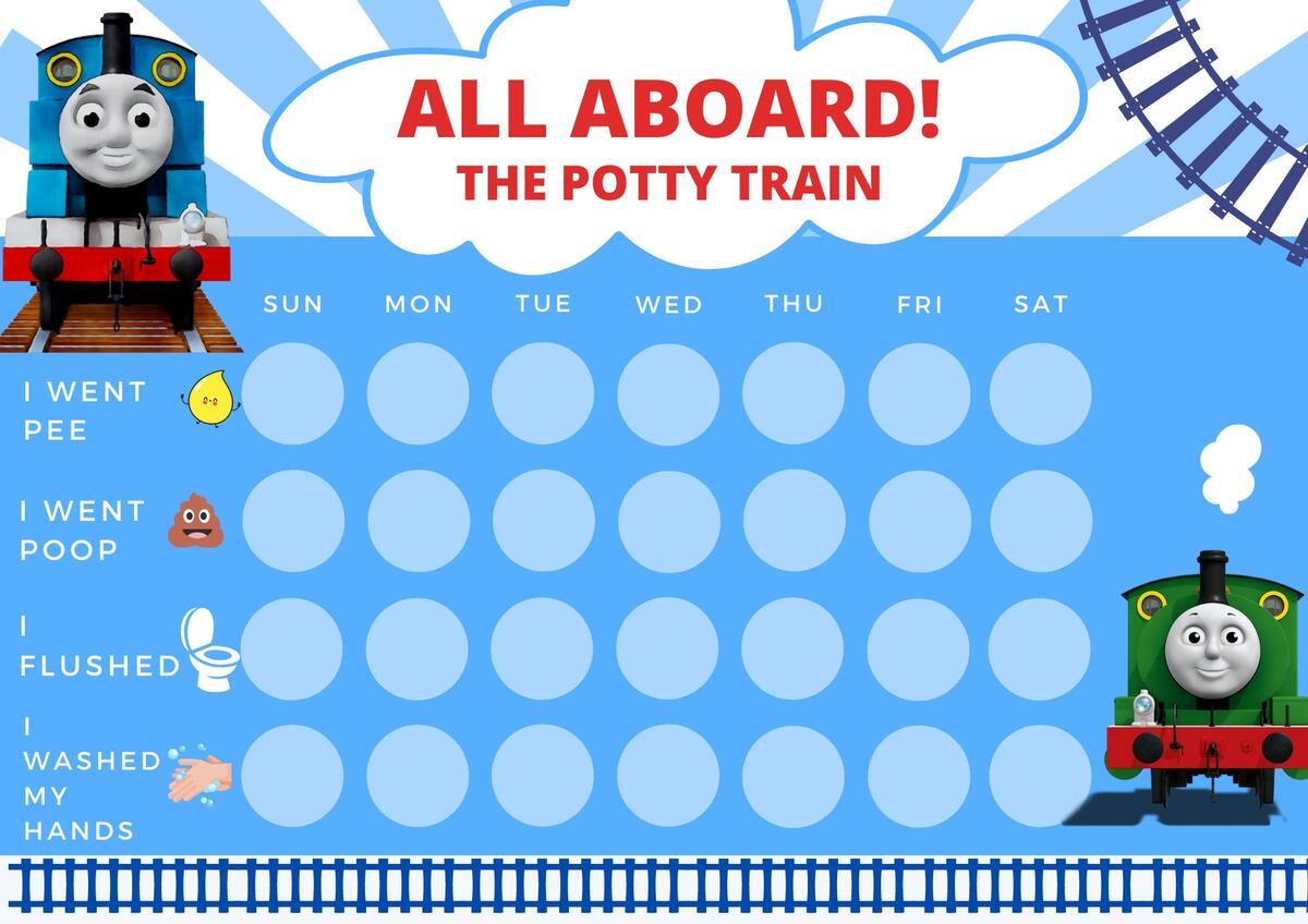 Free Printable Train Potty Sticker Charts Top 3 Potty Training Worksheets Library