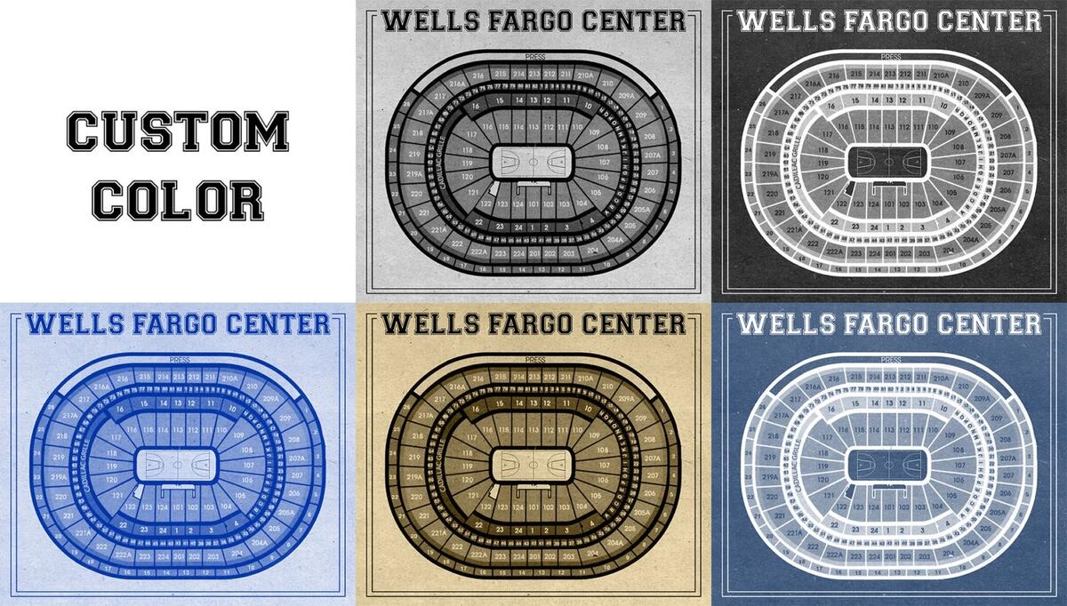 Amazon Artsy Canvas Philadelphia Wells Fargo Center Basketball Seating Map 18x18 Matte Poster Print Wall Art Posters Prints